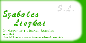 szabolcs liszkai business card